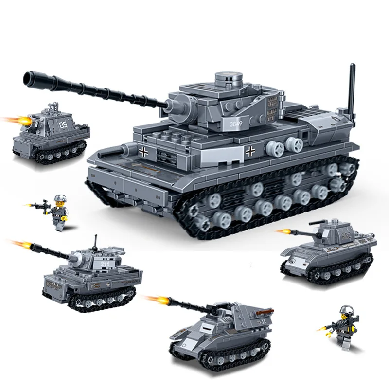 

Goood Building Blocks World War II Tank Model 8720 Boy Military Assembled Tanks Children Splicing Toys 6-8-10-Year-Old