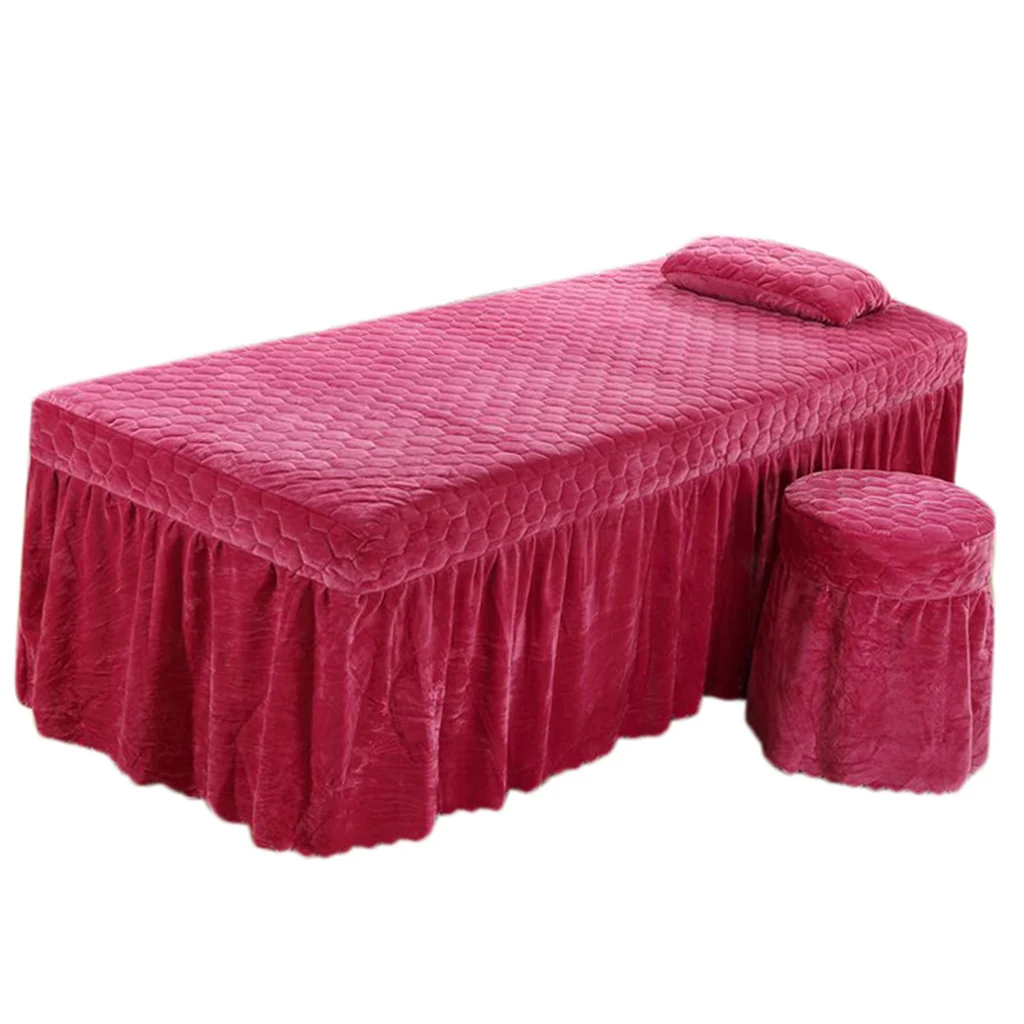 

Spa Massage Table Skirt Beauty Cosmetic Bed Valance Sheet Cover