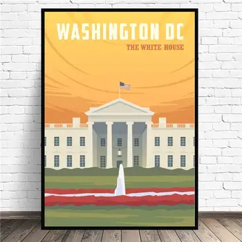 

Washington DC USA Travel Canvas Wall Art Print Modern Poster Wall Pictures Living Room Decor