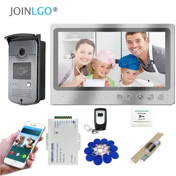 

WIFI IP Video Intercom Door Phone Record System Phone Remote View Unlock RFID Unlock Door Camera Electric Strike Lock 9" Screen
