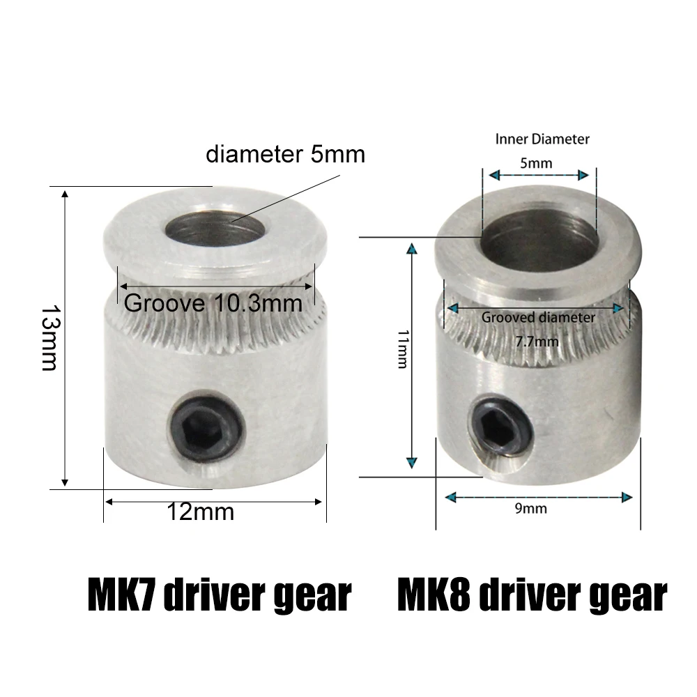 MK8 MK7 шестерня привода из нержавеющей стали подающее колесо 3d части принтера для 1,75 мм Нити Экструдер для 3D принтера extrusor aimsoar