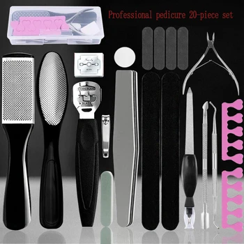 

20pcs Professional Pedicure Foot Care Kit Foot Heel Care Tool Cuticle Set Removal Horny Dead Skin Calluses Beauty Scraper