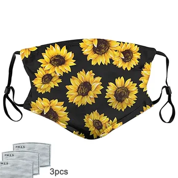 

Printed Breathable Reusable Mask Filter PM2.5 Air Filtration Mask With Filters Breath Mouth Face Mask mascarilla reutilizable