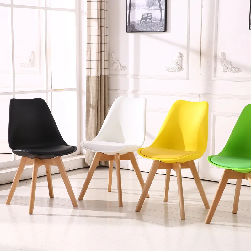 

Solid Wood Casual Plastic Reliable Back Chair Simple Dining Room Balcony Living Room Home Furniture Study Bedroom Student Chair