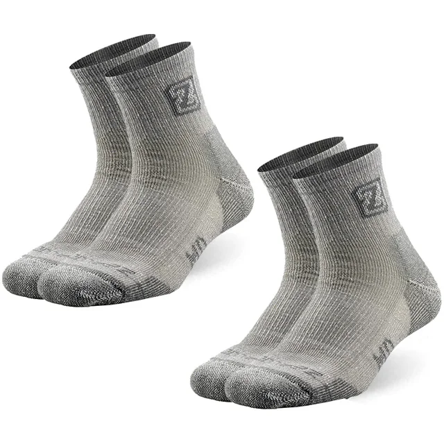 2 pair gray 2 пары носков из мериносовой шерсти, ZEALWOOD унисекс походные треккинговые носки, термальные теплые носки для зимы - Цвет: 2 pair gray