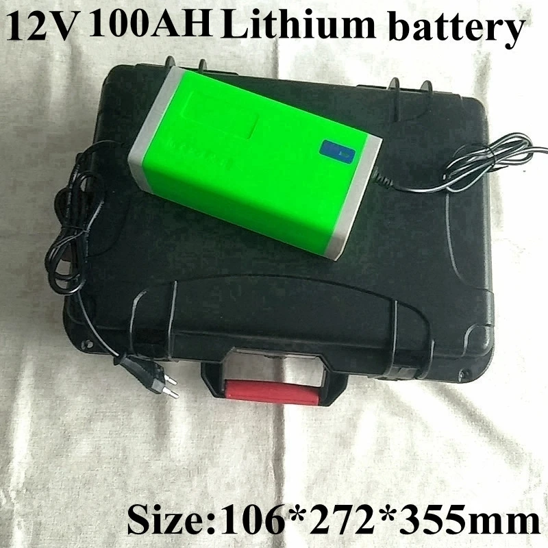 

12V 100Ah Lithium Li Ion Battery Pack with BMS for Solar Energy UPS Solar Tour Bus Solar Power System Solar Street Light+Charger