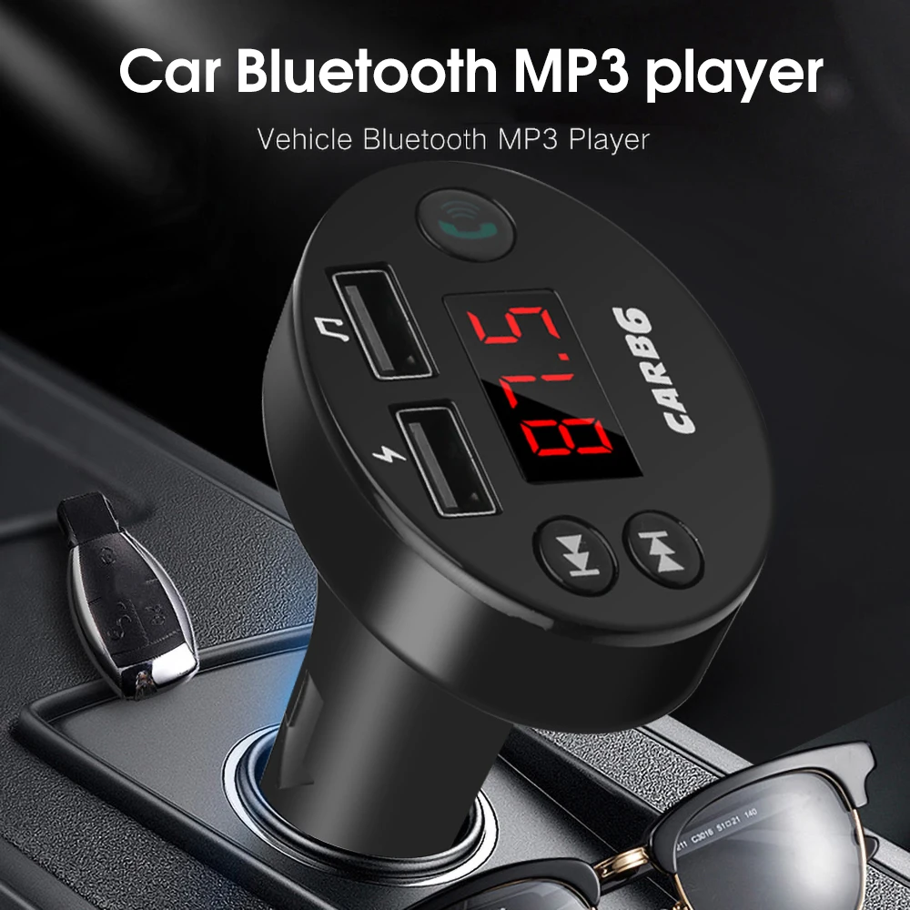 Быстрое Автомобильное зарядное устройство адаптер питания Bluetooth MP3-плеер громкой связи fm-передатчик Поддержка TF карты U диск 5 в 2.1A двойной USB зарядное устройство