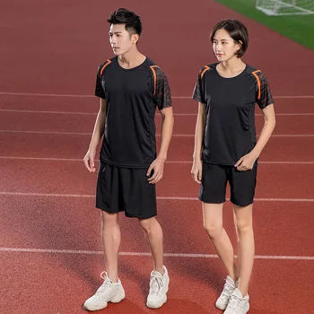 

L Summer Short Sleeve Sports Clothing 2019 New Style Large Size Men And Women Short Sleeve Shorts Running Training Casual
