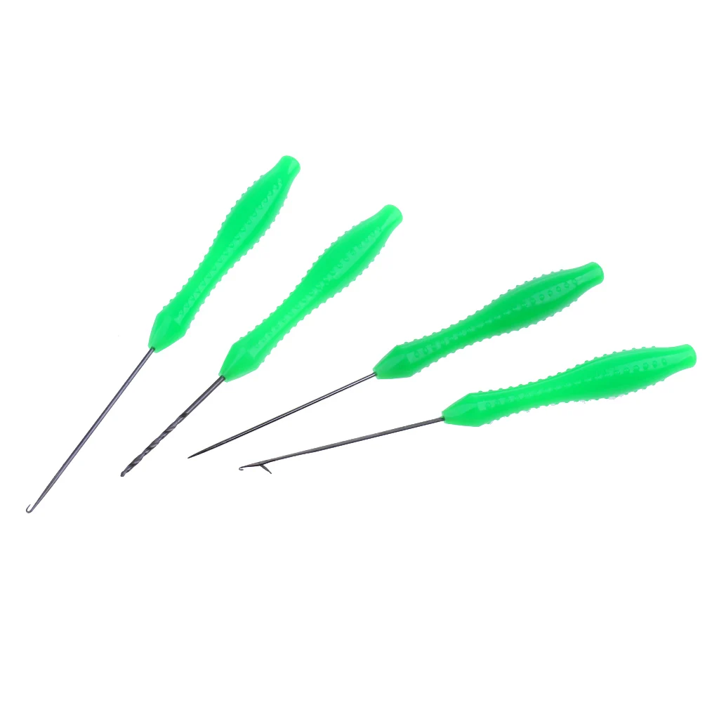 4Pcs 4 in 1 Baiting Needle Tool Set Drill Hooks Stringer Splicing Kit Drill Needle Carp Fishing Accessories