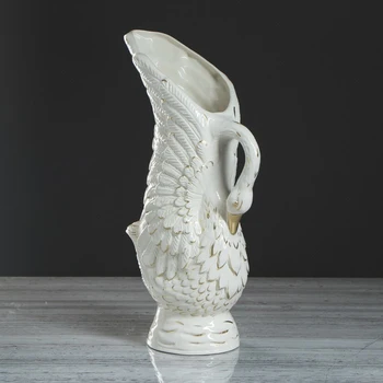 

Table vase "Swan", golden decor, 37.5 cm