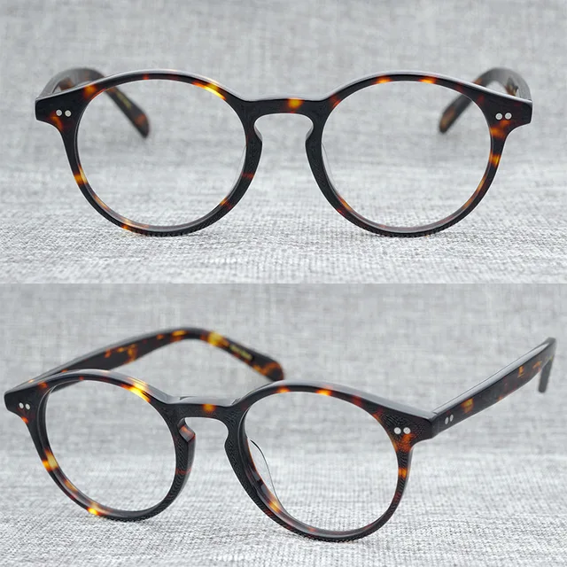 $US $54.95 Acetate Glasses Frame Men Women Vintage Transparent Clear Round Eye Glasses Optical Prescription Eyeglasses Frames Eyewear Gafas