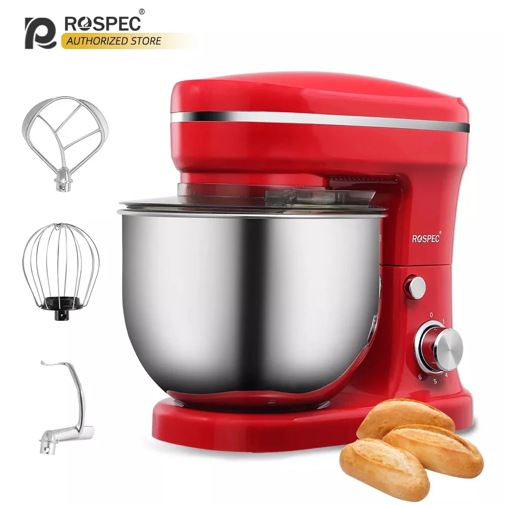 ROSPEC Multi-Functional Kitchen Electric Food Stand Mixer Mixers Cream Egg Bread Whisk Whip Dough Kneading | Бытовая техника