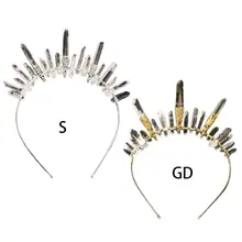 Vintage Baroque Tiara Crown Handmade Raw Crystal Queen Princess Headband Wedding Prom Women Girls Jewelry Gold Silver Hair Hoop(China)