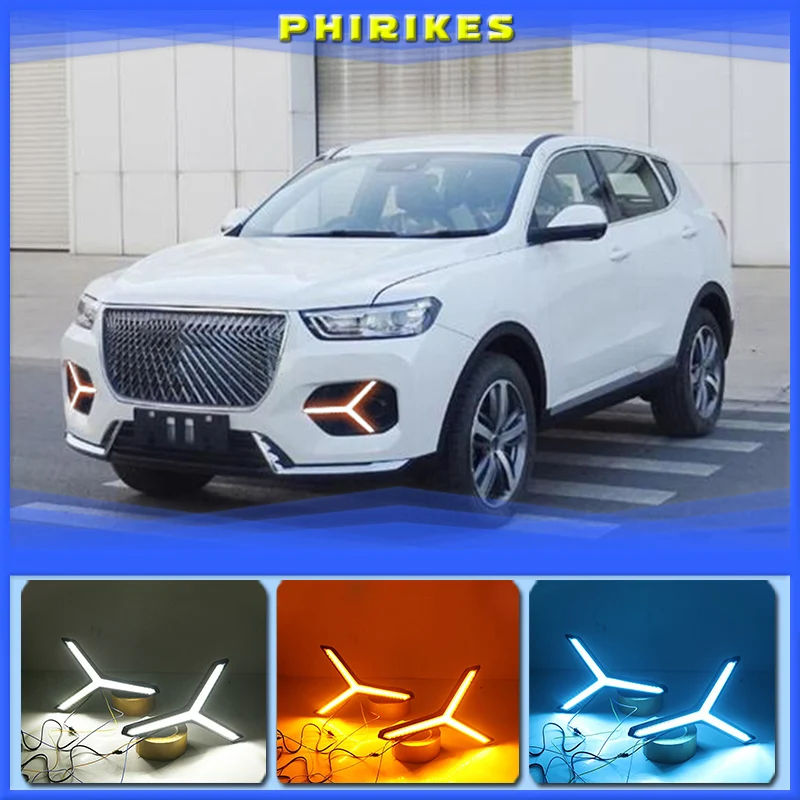 

LED Daytime Running Lights Turn signal DRL Drive Light with fog lamp hole For Great Wall Haval H6 Hover H6 2020 2021