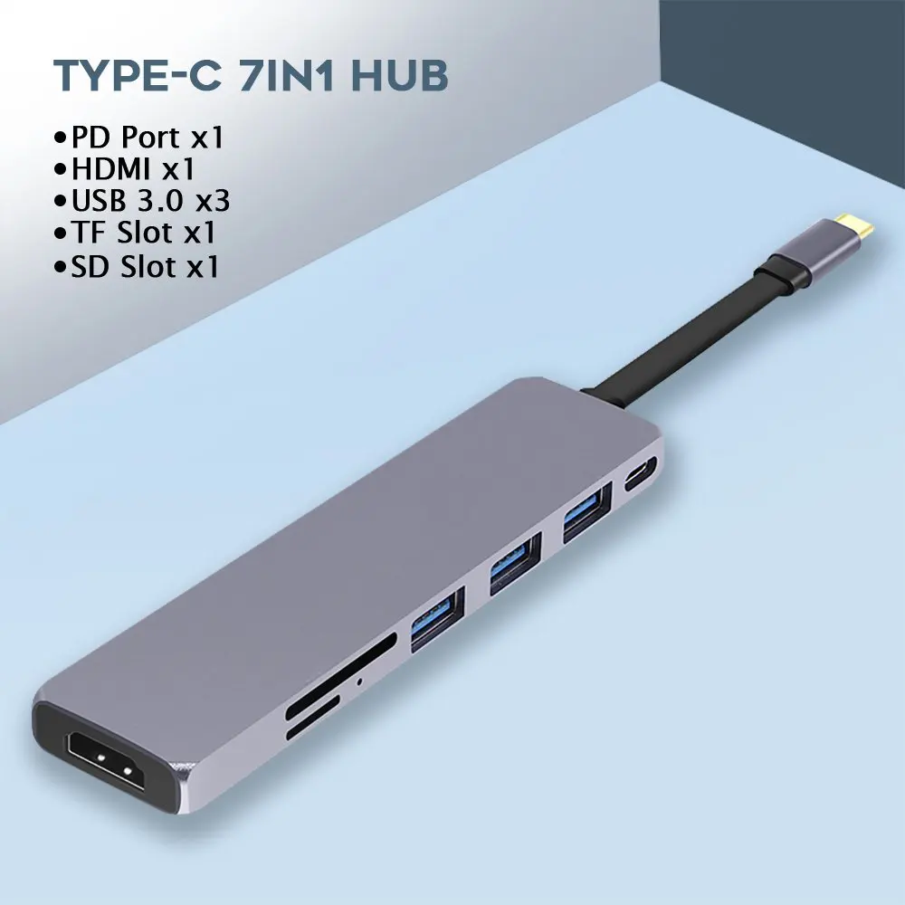 USB C концентратор USB-C-HDMI USB 3,0 SD/TF кард-ридер концентратор USBC разветвитель для MacBook Pro huawei mate 20 Pro type C usb-хаб