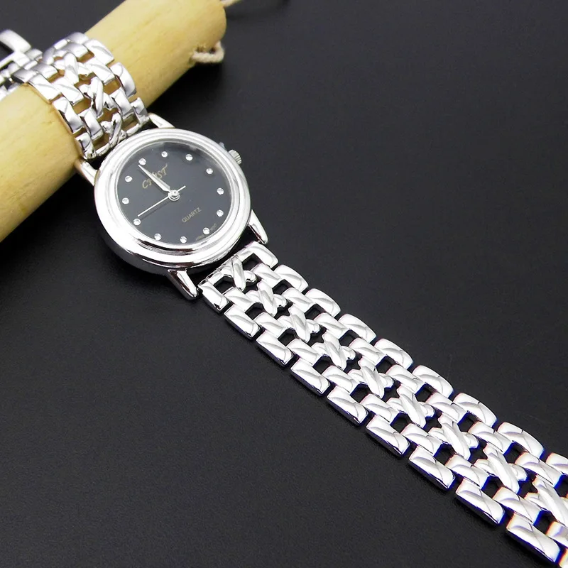 

Bao Rui Constant Jewelry 925 Silver Fashion Simple Silver Watch Black And White with Pattern Dial Women's New Style Quartz Watch