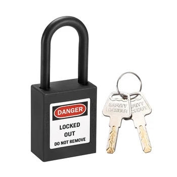 

uxcell Lockout Tagout Safety Padlock 38mm Nylon Shackle Keyed Different Black