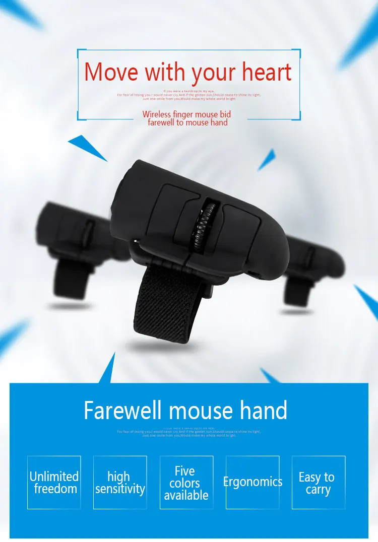 Wireless Mouse USB Ring 2.4G Wireless Creative, Finger Lazy Mouse, Computer Mobile Phone Tablet Mini Bluetooth-compatible