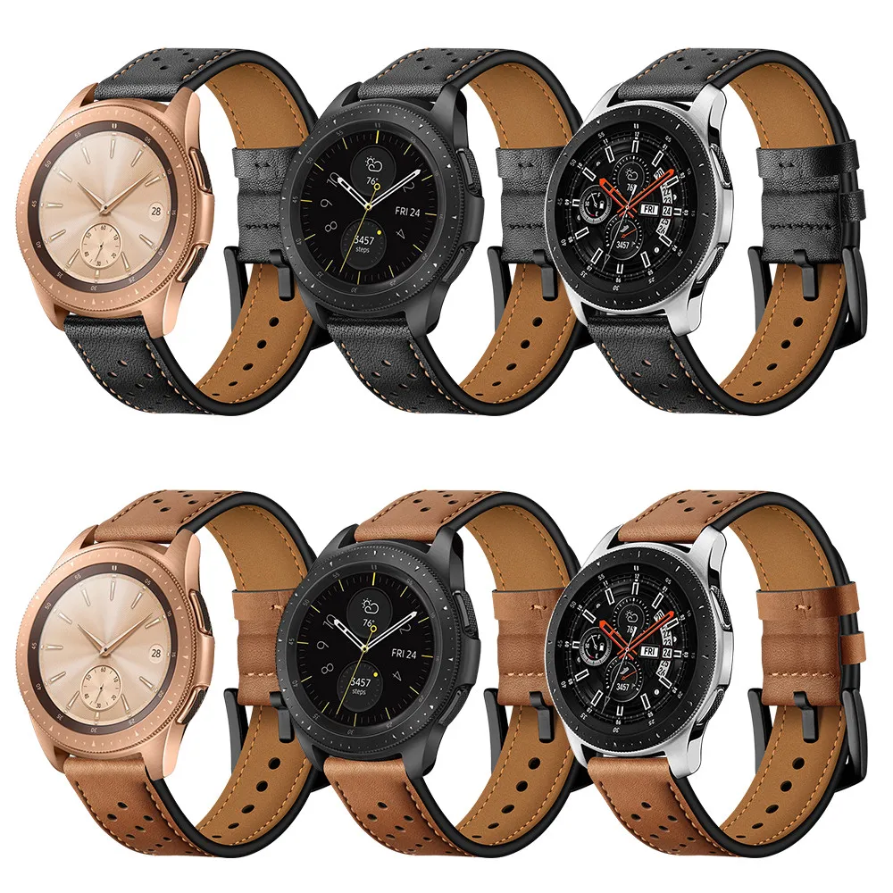 Кожаный ремешок для часов сменные ремешки на запястье Samsung Galaxy Watch 46 мм спортивный