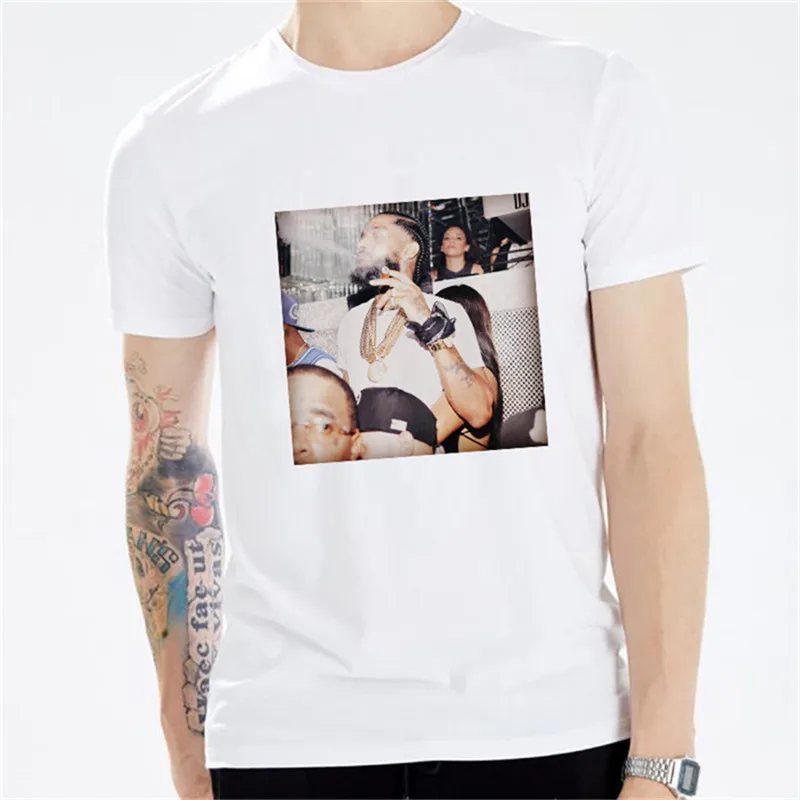 

Nipsey Hussle Mens Summer Desinger White Tshirts Crew Neck Short Sleeve 3D Print Homme Clothing Hip Hop Style Fashion Casual App