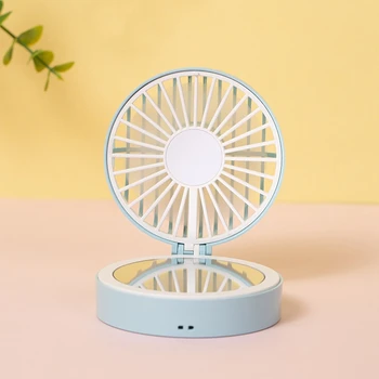 

Folding Handheld USB Portable Mini Charging Fan with Makeup Mirror Pink
