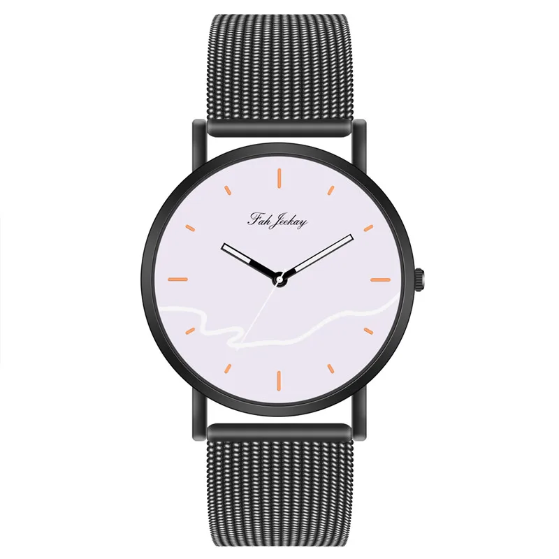 WJ-8734, новинка, модные часы для влюбленных, с сетчатой пряжкой, кварцевые наручные часы для женщин и мужчин, простые парные часы, reloj mujer masculino