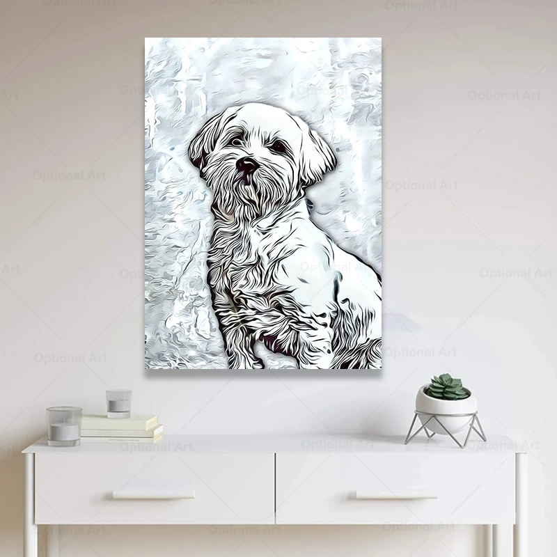 Maltese Cute Dog Poster And Prints Painting Cute Animal Watercolour