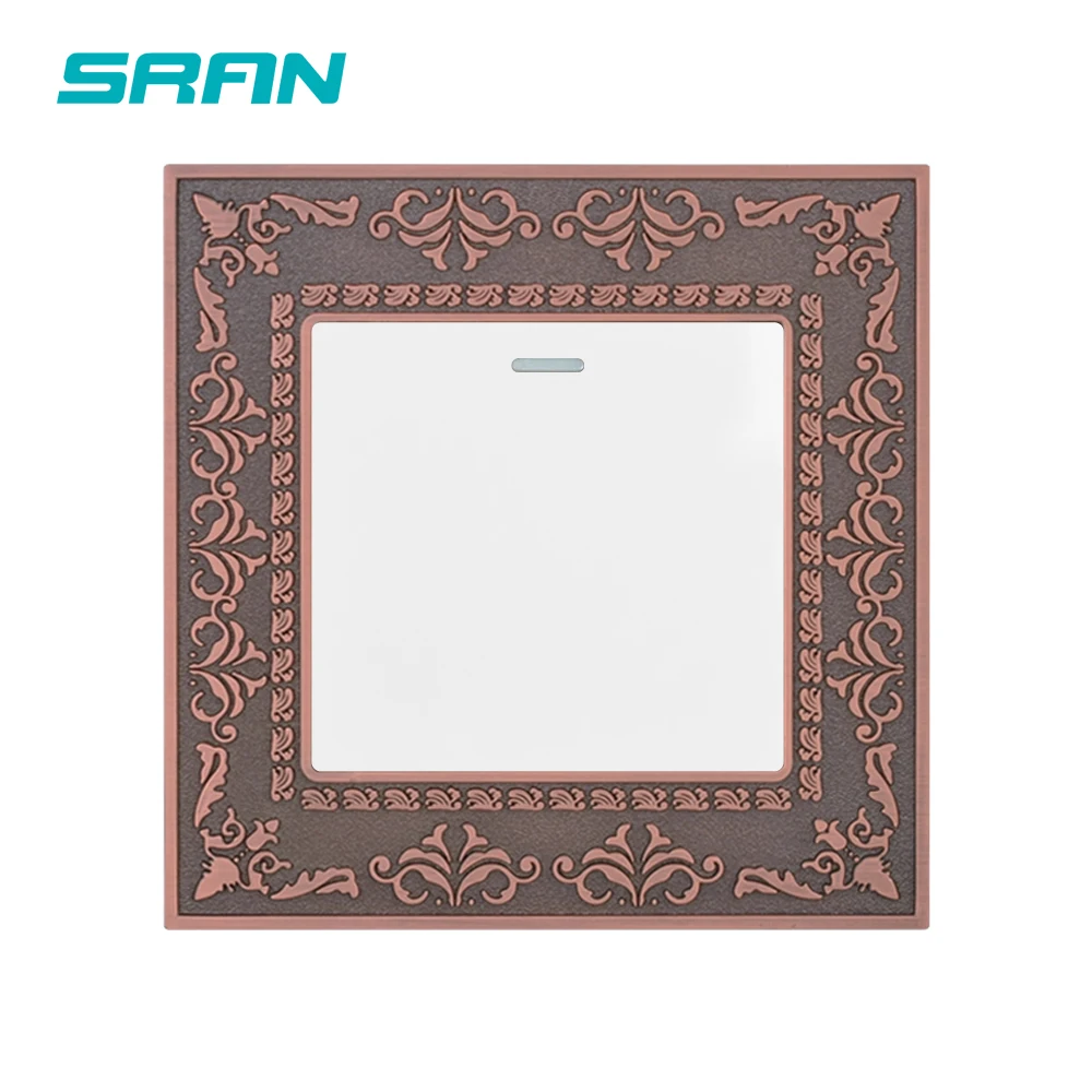 SRAN 86 Zinc alloy Panel Material Wall Light Switch 1gang 1way Family Hard Pack Villa