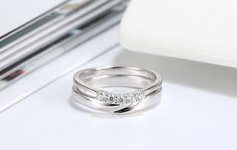 ORSA JEWELS простые S925 блестящие парные кольца из стерлингового серебра обручальное кольцо подарок на день Святого Валентина стильные Драгоценности SR195