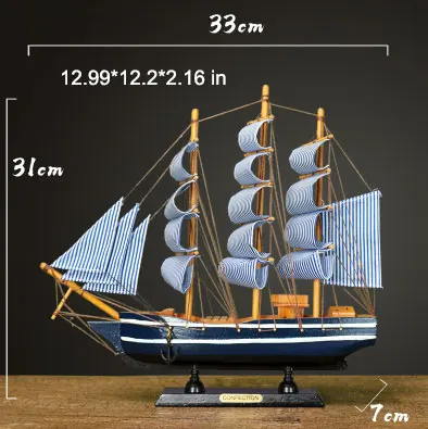 33*31*7 см Деревянный масштаб моделирования модели кораблей ручной работы ремесло парусная лодка наборы с светодиодный игрушка украшение стола Коллекция подарков - Цвет: Ship E Three shots