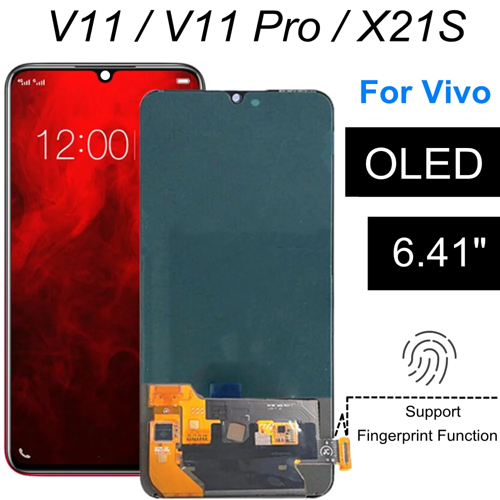 6 41 &quotOLED для VIVO X21S V11 PRO 1804 1806 1814LCD дисплей сенсорный экран дигитайзер стекло