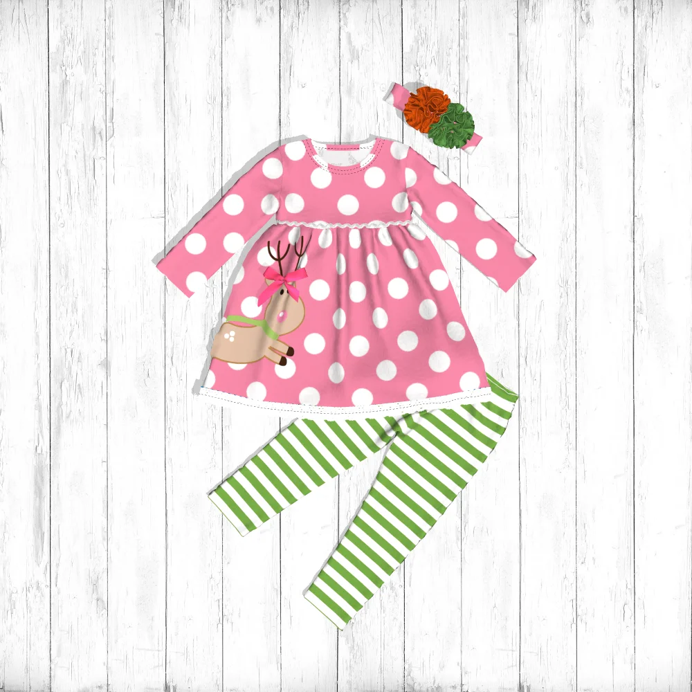

Conice nini baby clothes 2019 baby clothes of the cute girl in pink white Christmas color stripe trousers 2GK908-1472