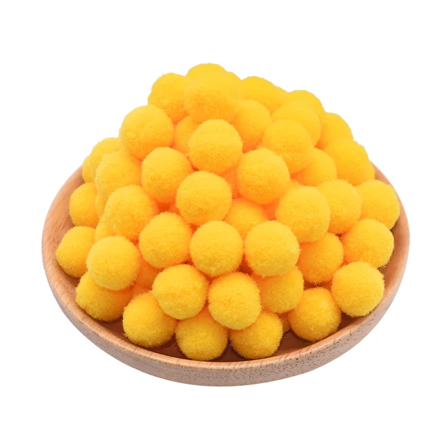 100pcs 15/20/25mm Fluffy Soft Pompom Ball DIY Handmade Kid Toy Doll Garment Sewing Material Color Pom Poms Decor Supplies Crafts B23