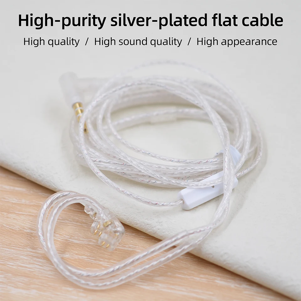 KZ Silver Plated Flat Cable High Purity 