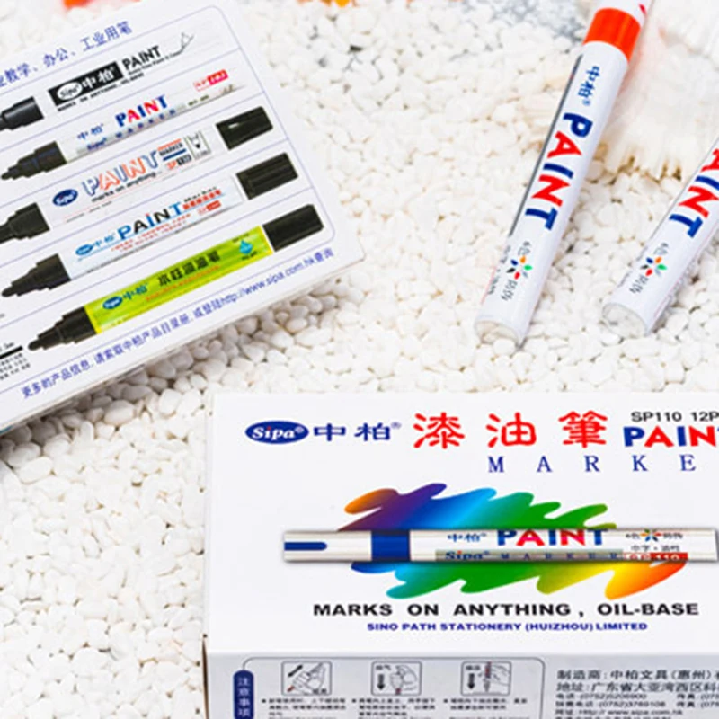 Перманентный маркер белые масляные чернила Маркер ручки канцелярские школьные и