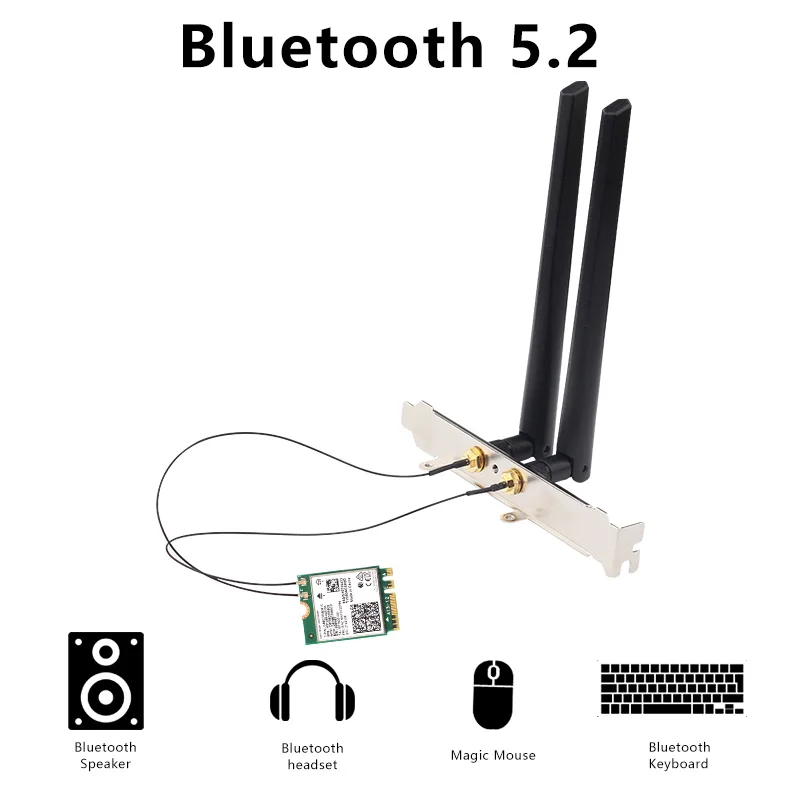 3000Mbps Wi-Fi 6E Intel AX210 Desktop Kit Dual Band 802,11 AX 2,4G/5G/6Ghz Wi-fi adapter M.2 Bluetooth 5,2 WiFi Karte Netzwerk Win10