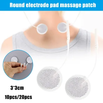 

Medium Frequency Round Electrode Pads with Cable Set TENS Therapy Electronic Cervical Body Massager KG66