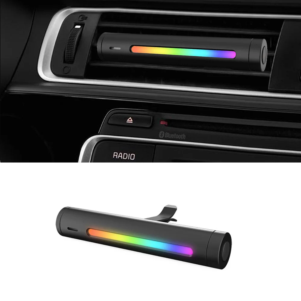 Co Jest Szybsze Swiatlo Czy Dzwiek Samochód odpowietrznik odświeżacze z LED światło RGB kontrola dźwięku  muzyki nastrojowe oświetlenie USB do ładowania dekoracyjna lampa|Lampy  dekoracyjne| - AliExpress