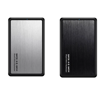 

2 Pcs Usb C Type C Hard Drive Enclosure Uasp 2.5 Inch Usb3.1 Hard Drive Enclosure Aluminum Alloy-Black & Silver