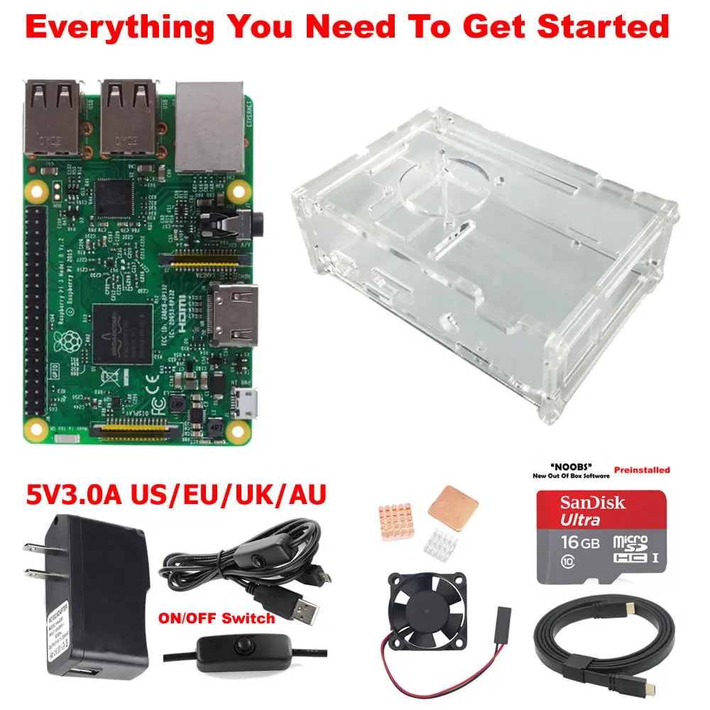 Комплект 2 Raspberry Pi 3 Model B стартовый набор - Комплект: Комплект 2