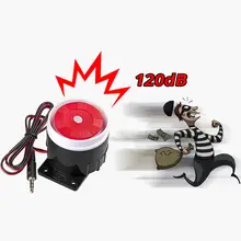 Sistema de alarma de sonido súper fuerte de 120dB, sirena compacta de CC de 12V para interiores, minibocina con cable duradera para seguridad del hogar, venta al por mayor, 1 ud.