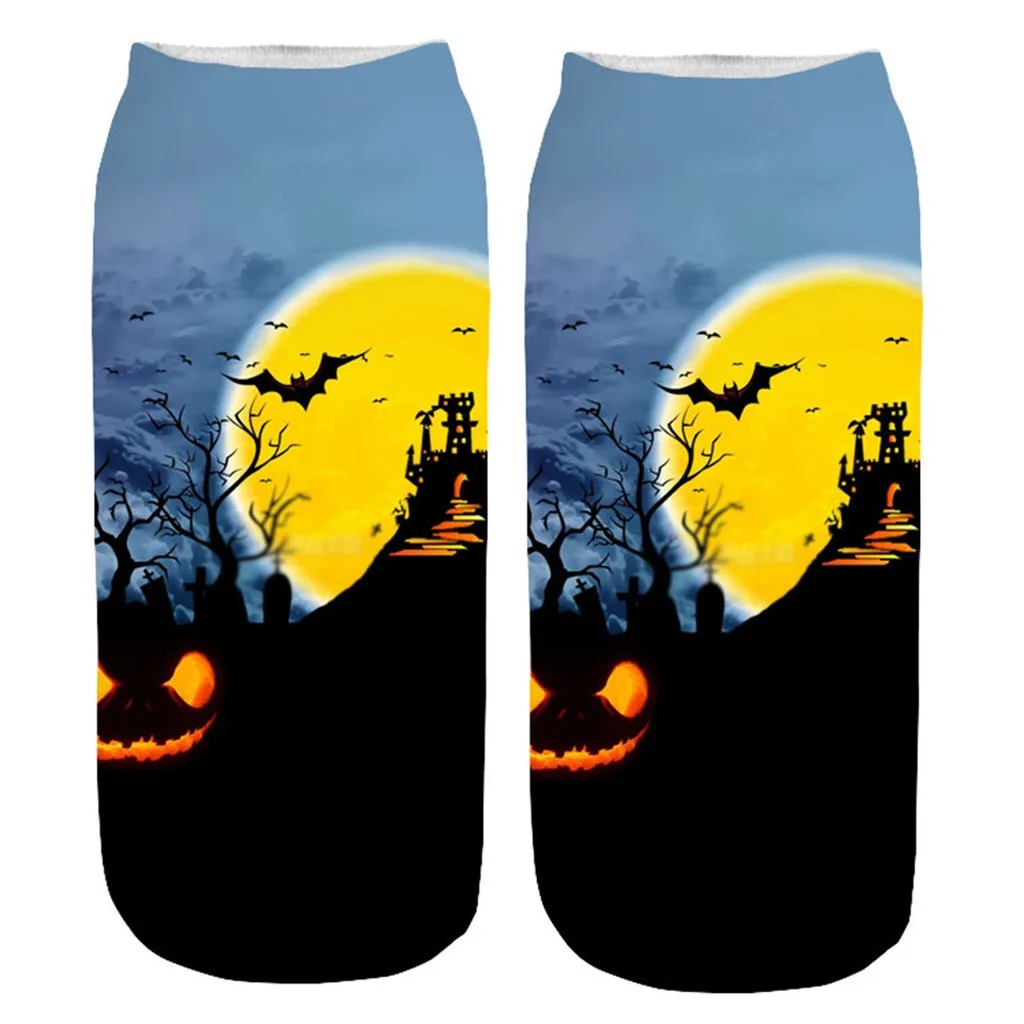 

New 3D Printed Happy Halloween Night funny Socks Summer Women Going Out Tonight Pumpkin Ghost Casual Short Ankle Sports SocksF93