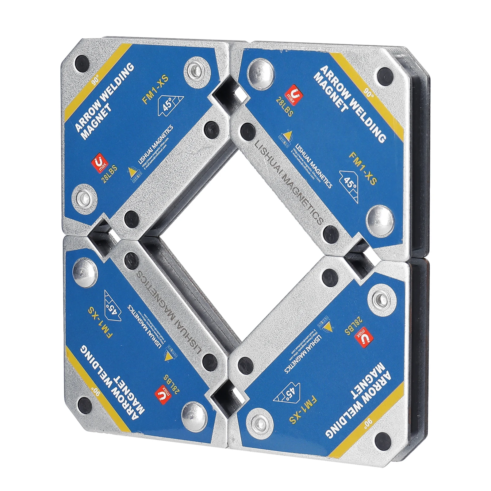 FM1-XS Magnetic Welding Fixer Holders 45&deg; 90&deg; 135&deg; Multi-angle Magnet Weld Fixer Positioner Ferrite Auxiliary Locator Tools 4pcs