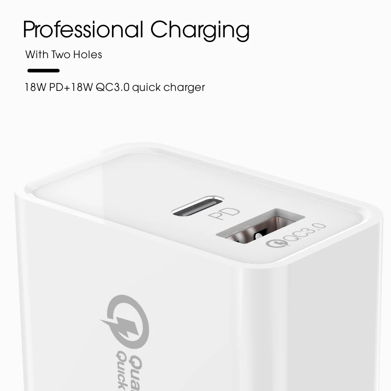 Зарядное устройство USB Vothoon 36 Вт быстрая зарядка 4 0 Тип C PD для iPhone 11 Samsung S10 зарядное