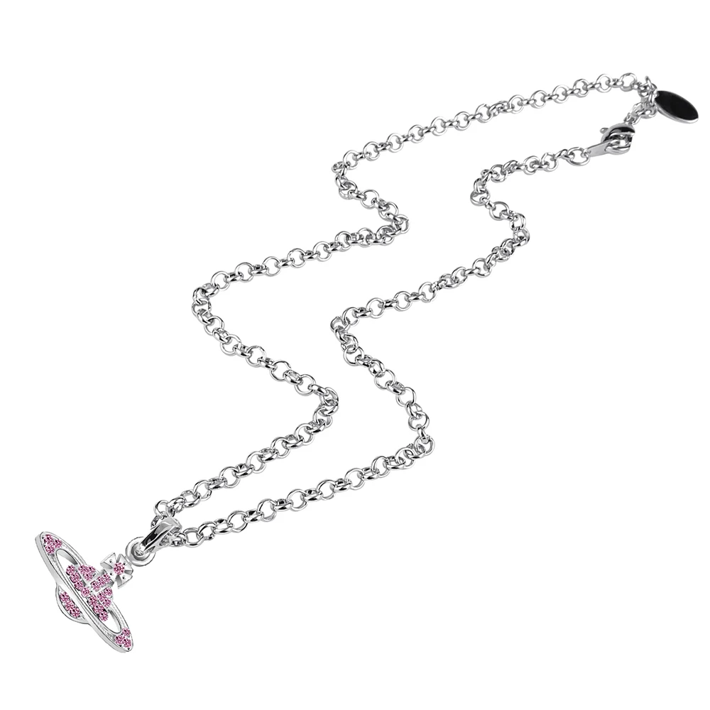 XIAOJINGLING Bling Кристалл Стразы Сатурн планета подвеска колье ожерелье 45 см сверкающие ювелирные изделия подарок для женщин девочек
