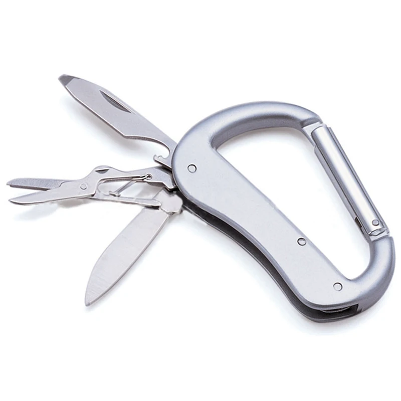 

Carabiners Climbing Clasp Knife D Shape Scissors Multifunctional Buckles Outdoor EDC Carabiner 3 in 1 Climbing Hook Gear Tools