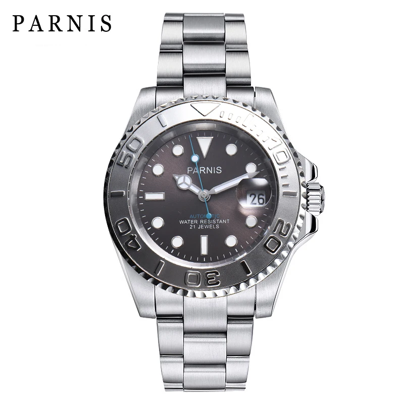 Мужские автоматические часы Parnis вращающиеся Керамические механические серии Deep