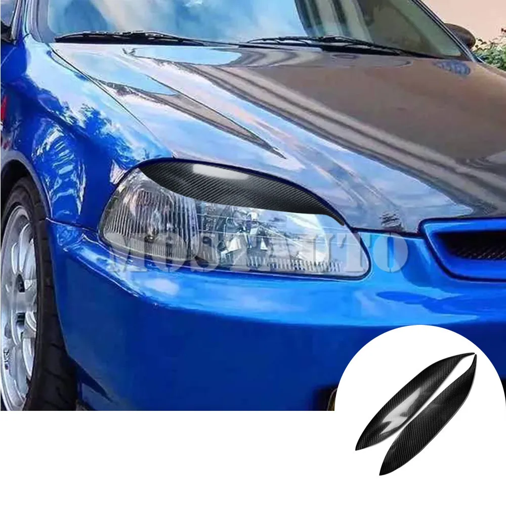 

2 шт., накладки на фары из углеродного волокна для Honda Civic EK3 EK9 1995-1998