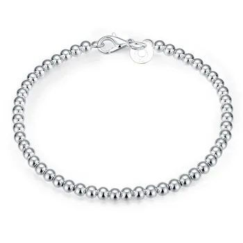 

VC96 simple 925 Sterling Silver sphericity Bracelet for women Wedding Jewelry Engagement
