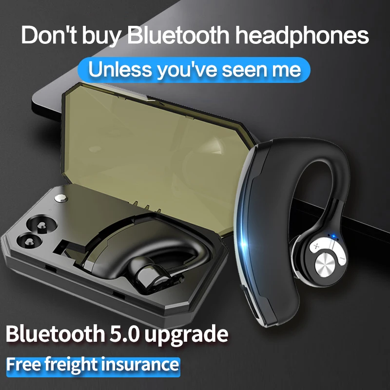 kowkaka Wireless Bluetooth Headset Handsfree Ear hook Bluetooth V5 0 Headphone with Mic Noise Cancelling Muti control Earphone